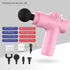 Pink Portable Mini Massage Gun for Deep Tissue - Adjustable Impact Neck Massager with Rechargeable Battery