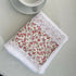2 PCS Red Small Flower 100% Cotton Solid Color Thickened Adult Face Towel with Floral Soft Texture - 35 x 75cm