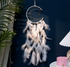 White 2 PCS Mystic Moon Dreamcatcher Wind Chime Pendant - Elegant Lunar Design with Soothing Tones