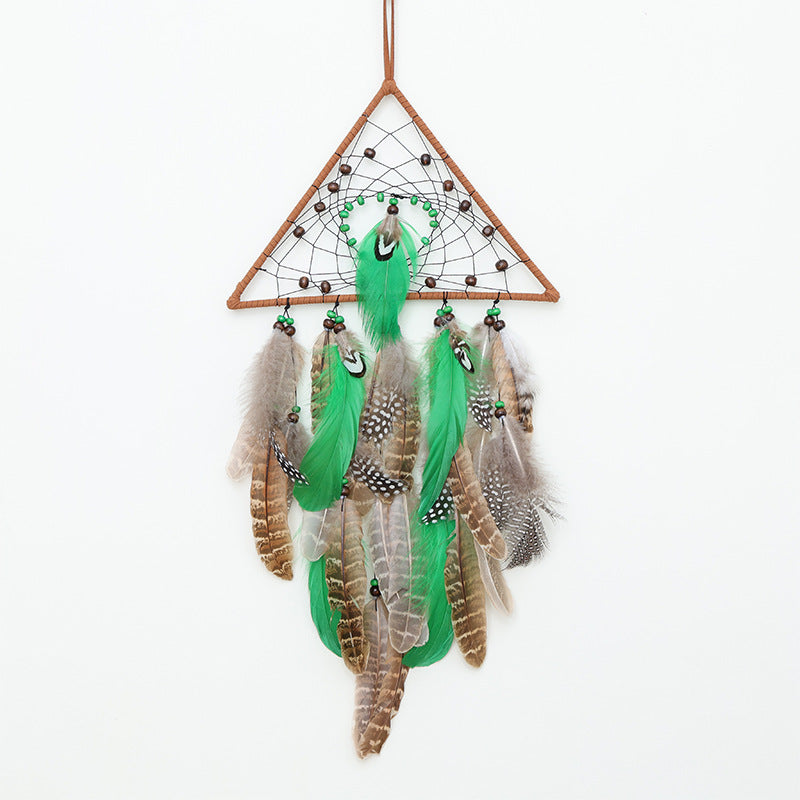 Triangles Boho Forest Dreamcatcher Wind Chime Pendant - INS Style Moonlit Serenity Decor