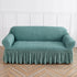 Blue-green Single Sofa Bubble Gauze Sofa Cover with Skirt - Full Elastic Dustproof Single Seater 90-140cm