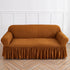 Mustard Yellow Double Sofa Bubble Gauze Sofa Cover with Skirt - Full Elastic Dustproof Double Seater 145-185cm