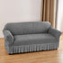 Silver-grey Double Sofa Bubble Gauze Sofa Cover with Skirt - Full Elastic Dustproof Double Seater 145-185cm