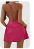 High waist Pink pleated skirt | built-in shorts to prevent exposure - suitable for yoga, badminton and golf  Size L