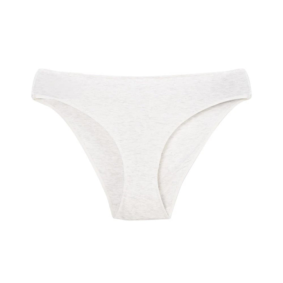 Light Grey 4 pcs High-Waisted Cotton Bikini Briefs for Women, Slim Fit & Comfortable M Size