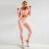 Pink High Waist Yoga Set for Women - Sports Bra, Long Sleeve Shirt & Leggings 3-Piece Workout Set Size XXXXL