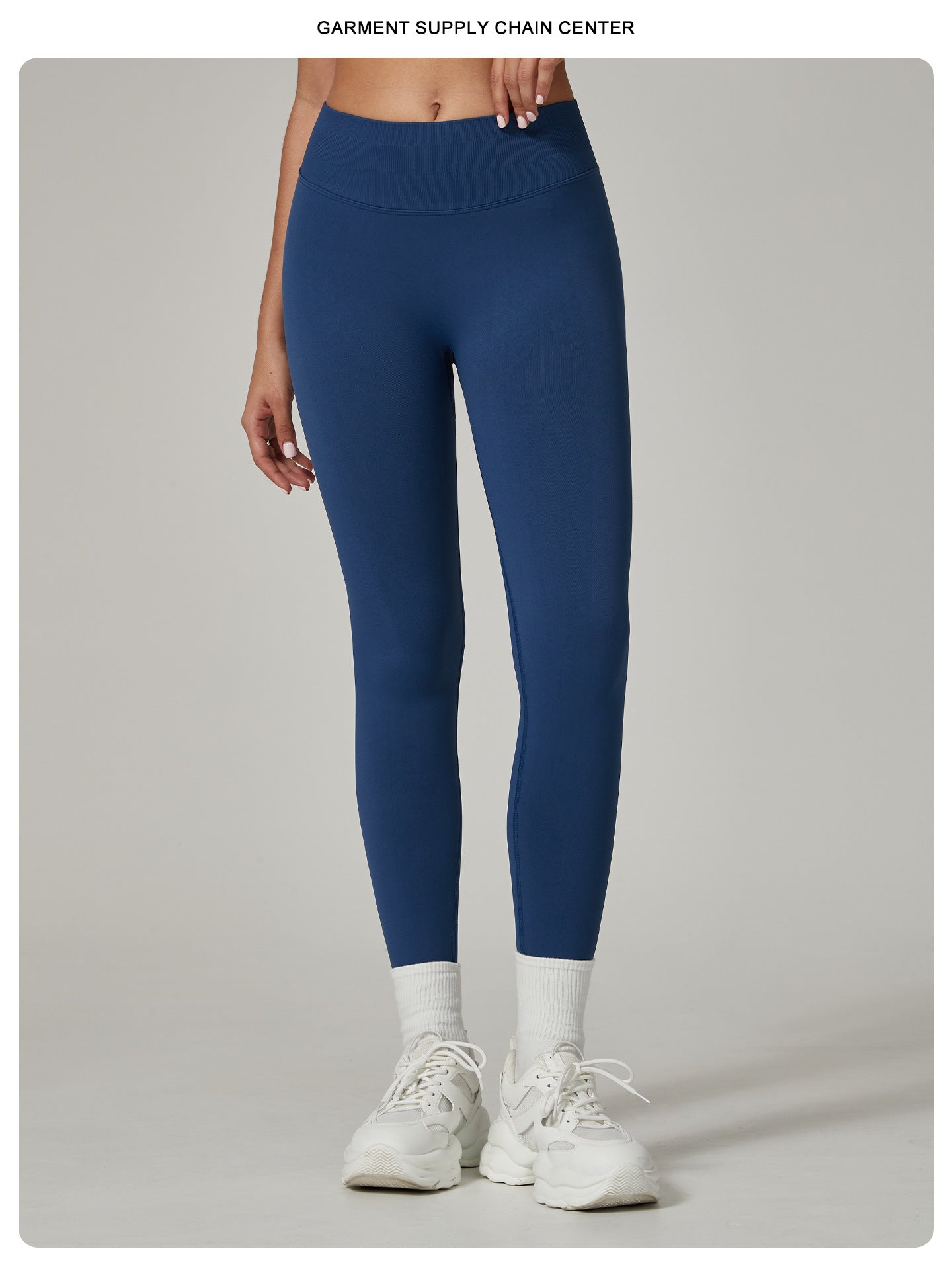 Dark Blue High-Waisted Butt Lift Yoga Pants for Women - Peach Hip Design, Full-Length Leggings, Workout and Fitness Acti