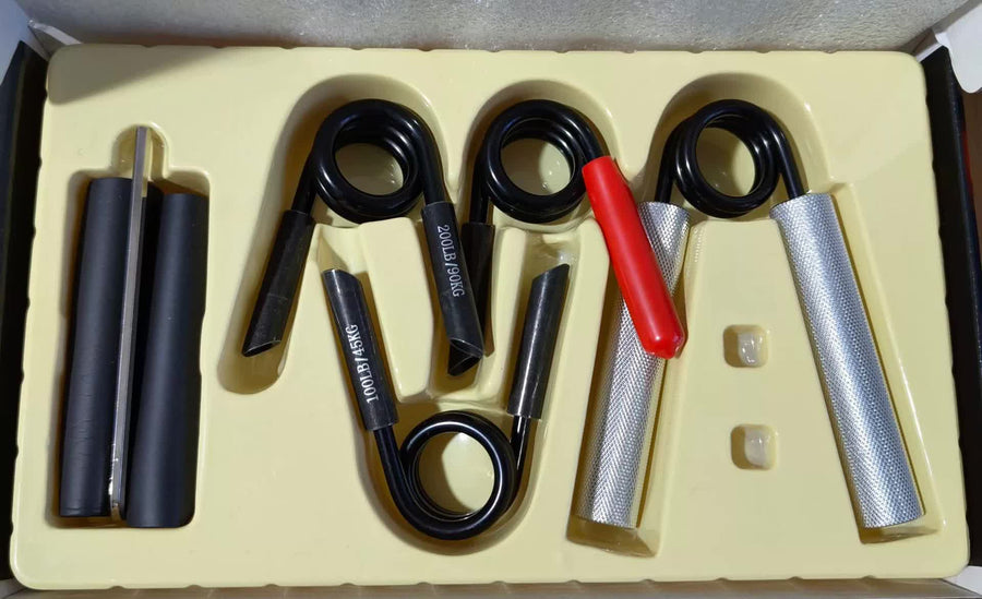 4-in-1 Aluminum Metal Grip Strength Trainer Set with Adjustable Resistance - Wrist, Finger, and Arm Exercise ï¼ˆ50LB-200