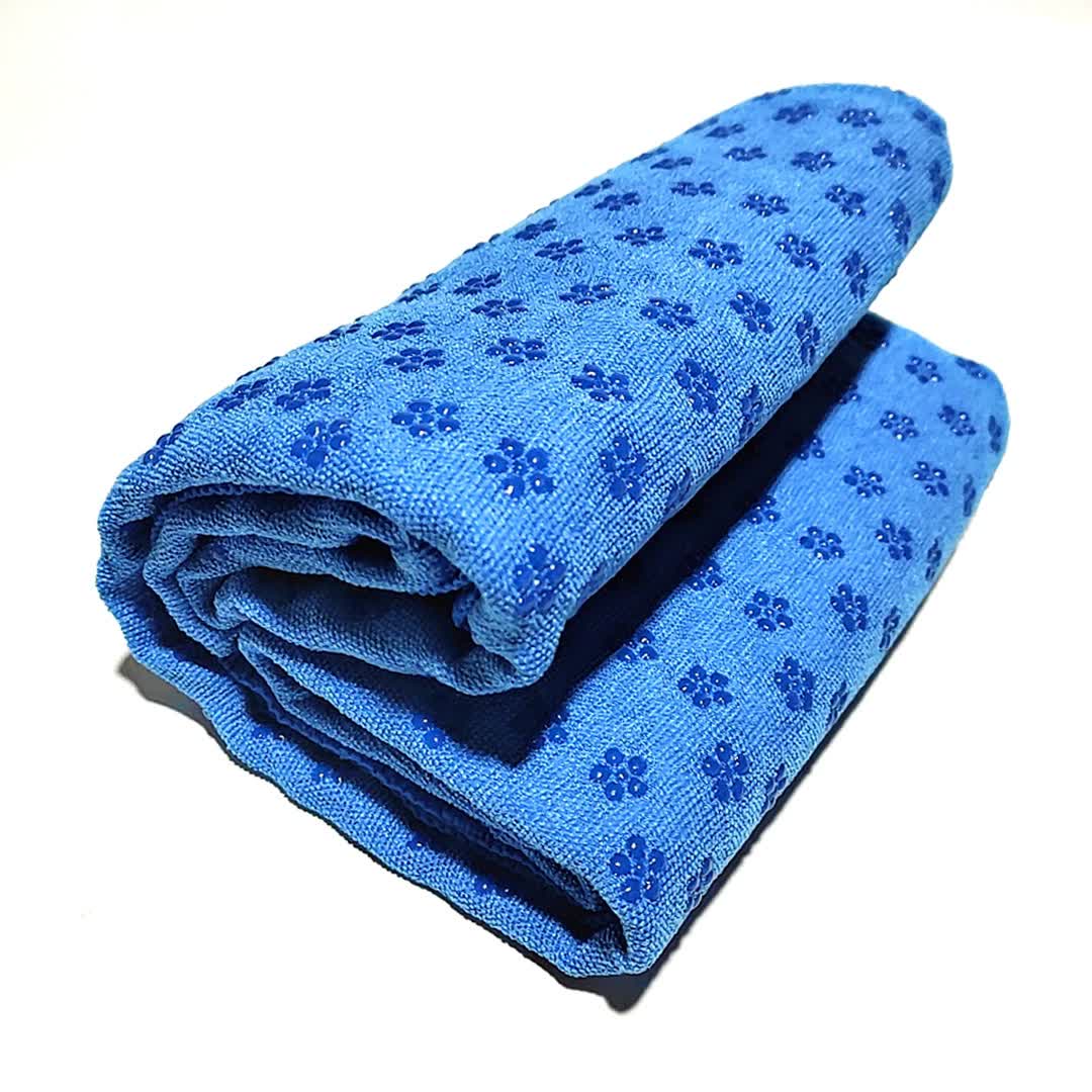 Blue Plum Blossom Yoga Towel Mat â€“ Absorbent, Thick, Non-Slip, Portable Fitness Blanket for Home Use 183*63CM