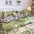 Green Floral 4-Piece Bedding Set - Soft and Lovely Bed Sheets (Quilt 200x230cm, Flat Sheet 230x230cm, Pillowcase 48x47cm