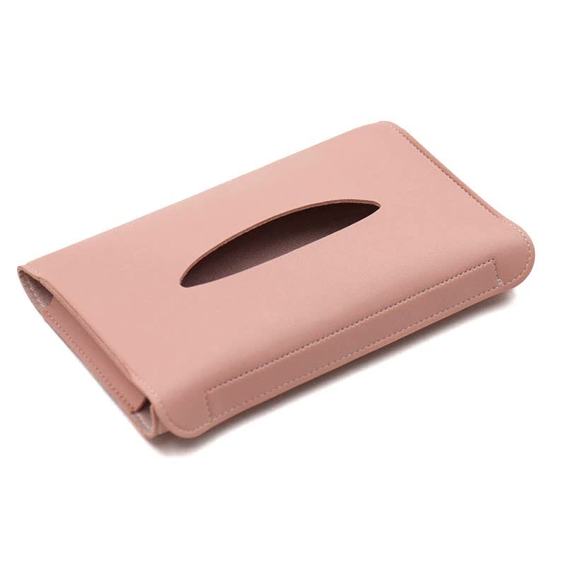 2 pcs Pink Car Sun Visor Tissue Holder â€“ PU Leather Napkin Dispenser for Vehicle Interior