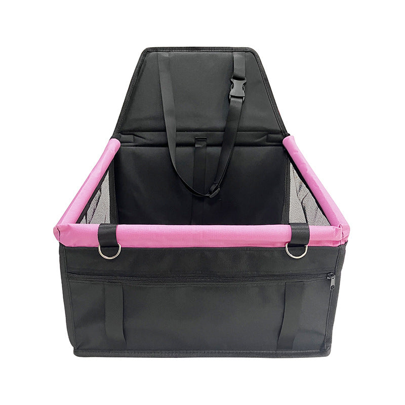 Black and pink Portable Pet Car Seat for Dogs and Cats - Adjustable Car Seat Cover, Pet Travel Car Carrier with Safety B