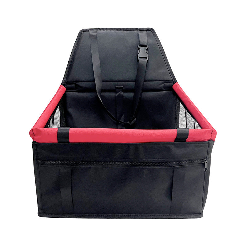 Black and Red Portable Pet Car Seat for Dogs and Cats - Adjustable Car Seat Cover, Pet Travel Car Carrier with Safety Be