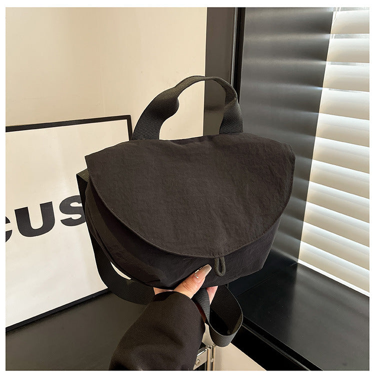Black Trendy Crescent Crossbody Bag - Unique Design Shoulder Bag 29x6x17cm