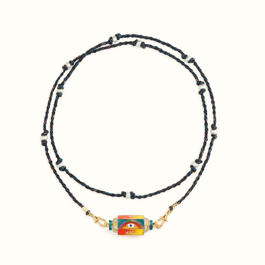 Mystical Tarot Charm Necklace - Boho Pendant(Red Eye Pattern)
