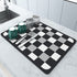 2 PCS Black and white grids Kitchen Drying Mat - Super Absorbent Dish & Cup Drainer Pad 30x40cm