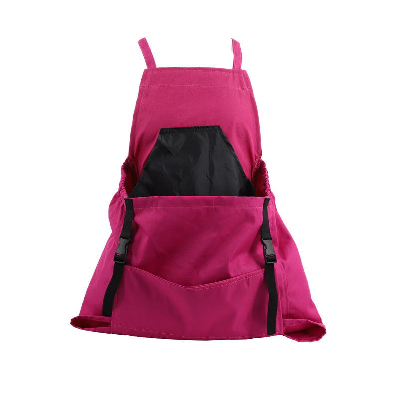 Rose red Harvesting Apron - Outdoor Picking Bag, Gardening Tool Apron, Large Pocket Release Design
