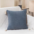 Silver Blue Set of 2 Textured Velvet Throw Pillow Covers with Tassels - Decorative Square Cushions 45*45cm