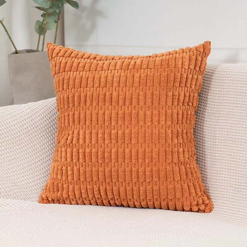 Orange Set of 2 Corduroy Style Throw Pillow Covers - Machine Washable 40*40CM