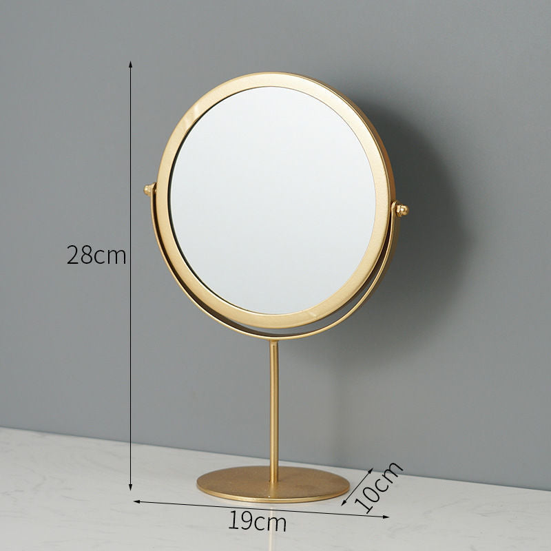 Gold Rotating Tabletop Makeup Mirror - 360Â° Swivel Vanity Mirror for Bedroom & Desk