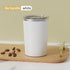 White Portable Automatic Mixing Coffee Cup - Stainless Steel Magnetic Stirrer(No handle)