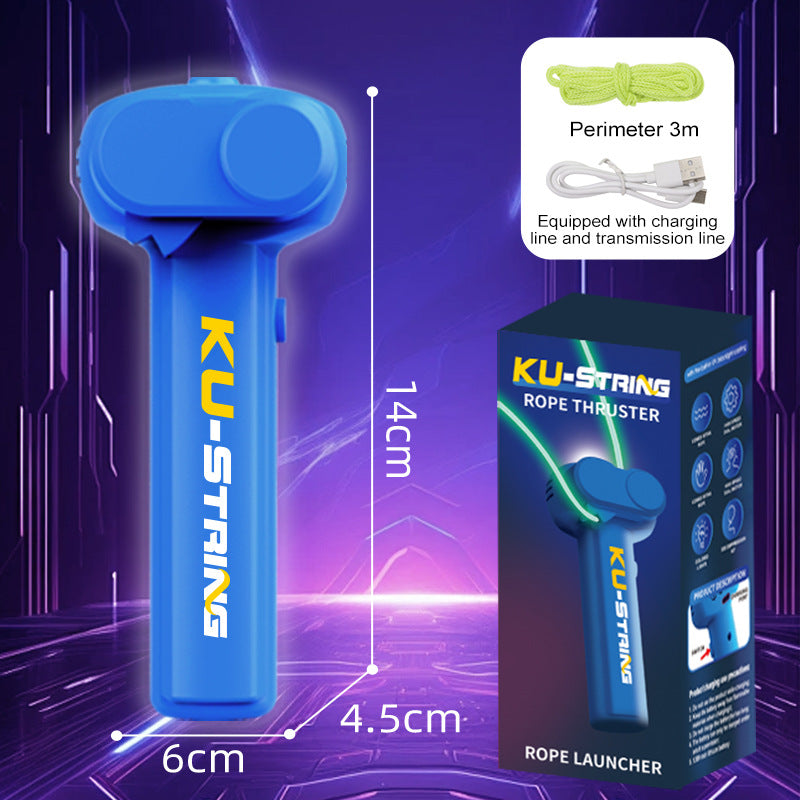 Dark blue 3-Meter Glow-in-the-Dark Rope Launcher Toy - Fun Stress Relief for All Ages