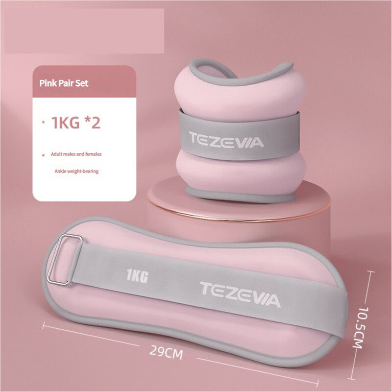 Pink Adjustable Weighted Leg & Wrist Sandbag Set â€“ 1kg Each for Fitness, Running, and Dance Training