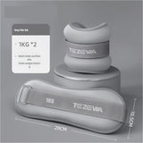 Grey Adjustable Weighted Leg & Wrist Sandbag Set - 1kg Each for Fitness, Running, and Dance Training