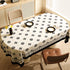 Style F Black And Beige Premium PVC Tablecloth - Oil & Water Resistant Table Cover for Dining Tables (120 x 180 cm)