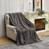 Dark Grey Soft Flannel Jacquard Throw Blanket - Cozy Sofa & Bed Cover, Air Conditioning Blanket, 50 x 60 Inches, Elegant