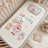 Donuts Pattern 2 Piece Set Kids Cooling Pad Set - 60x120cm Cartoon Latex Mattress Protector,  Pillow 