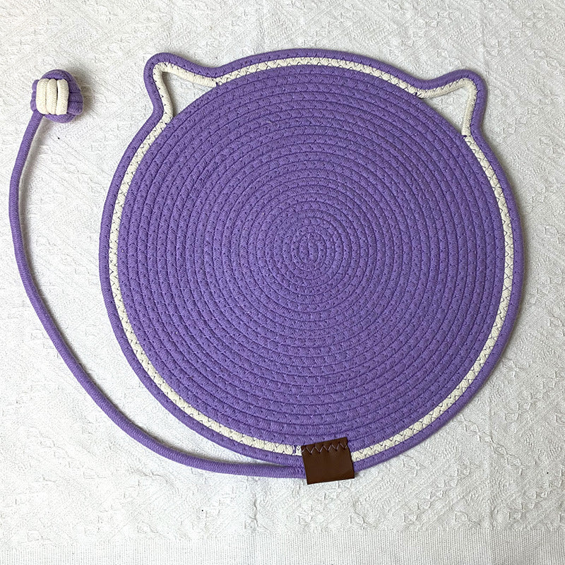 3 Pcs Purple Durable Cat Scratching Mat with Attached Toy Ball â€“ Washable and Multi-Functional, Ideal for Cats' Scratc