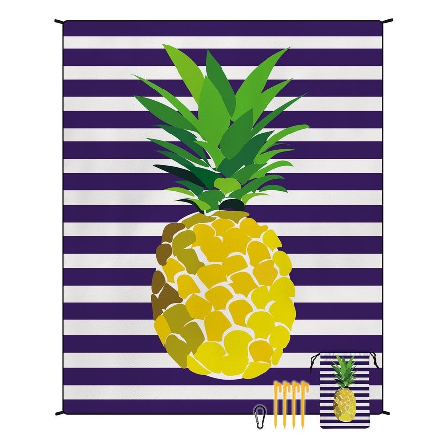 Style STD-001-9 Purple And Yellow Quick Dry Beach Mat Sand Proof Waterproof Outdoor Picnic Blanket - Compact & Lightweig