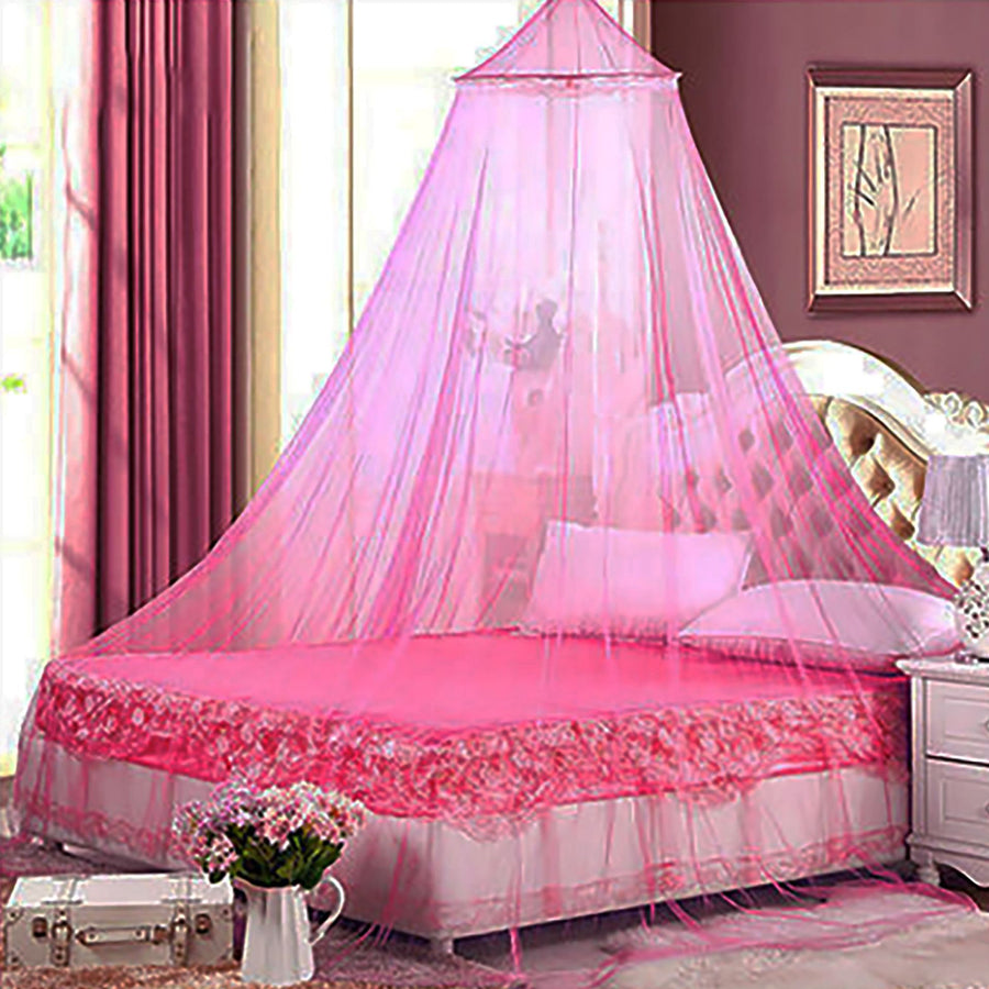 Pink Hanging Princess Bed Canopy Mosquito Net - Dome Bedding for Dorm Rooms & Bedrooms (Fits â‰¤1.5m Beds)