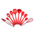 Red 10-Piece Premium Silicone Kitchen Utensil Set - Heat Resistant, Non-Stick Cookware