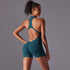 Size XL Dark Green High-Impact Seamless Bodysuit - Nude Feel Yoga & Fitness Romper