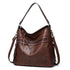 Coffee Spacious & Stylish  PU Leather Tote Bag -  Versatile Shoulder/Crossbody