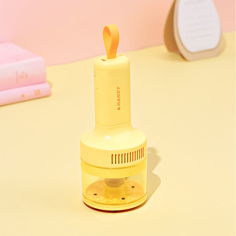 Yellow Portable Wireless Car Vacuum Cleaner - USB Rechargeable, High Suction, Compact Design for Home & Keyboard Cleaning