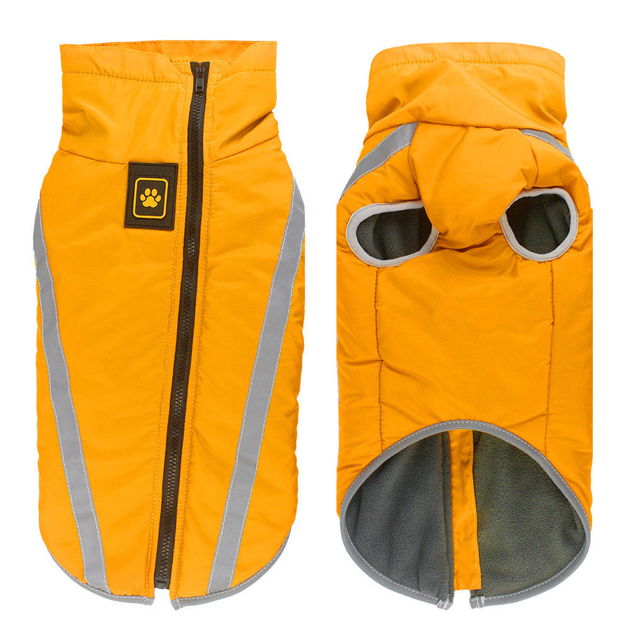 Size 2XL Yellow Reflective Winter Dog Jacket - Warm & Waterproof Outdoor Coat for Large Breeds