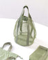 Green Lightweight Mesh Drawstring Beach Bag - Portable Travel Organizer for Toiletries and Essentials