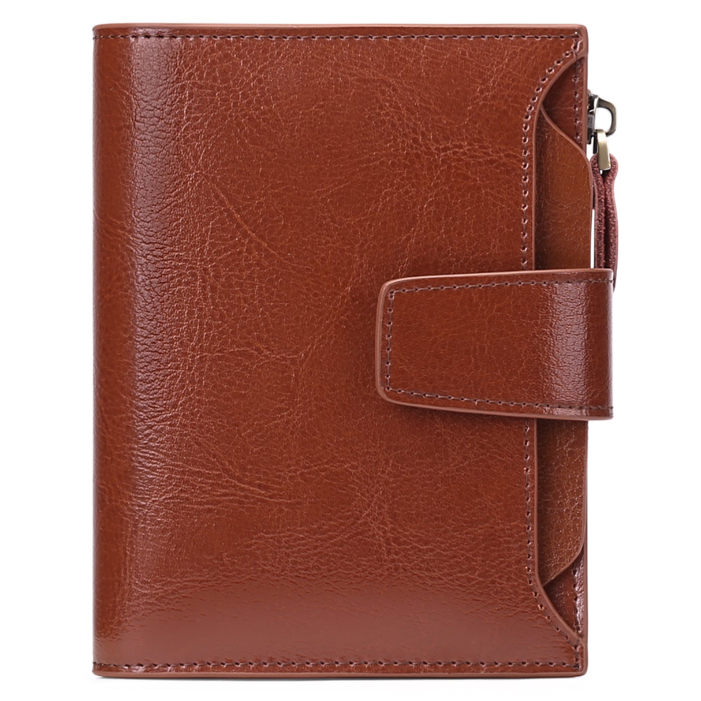 Brown Premium Genuine Leather RFID Blocking Women's Wallet - Lightweight, Multi-Functional, and Stylish