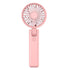 Pink Dual-Blade Portable Neck Fan - Rechargeable USB Fan with Carabiner