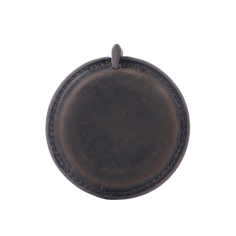 Coffee Mini Leather Tape Measure - 1.5m/60in - Round Plain