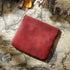 Wine Red Genuine Leather Coin Purse - Vintage Style Snap Closure Mini Pouch