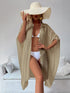 Khaki Summer Beach Cover-Up- Bamboo Cotton Sun Protection Cardigan