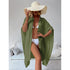 Military Green Summer Beach Cover-Up- Bamboo Cotton Sun Protection Cardigan