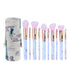 Barrel Pink Marble Makeup Brush Collection - 10 brushes for face, eyes and lips