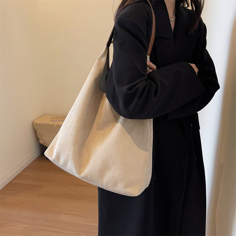 Beige Women's Vintage Bucket Bag - Fashionable Shoulder Bag