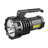 Black LED Searchlight - Rechargeable Handheld Spotlight, 500m Range, Long Lasting