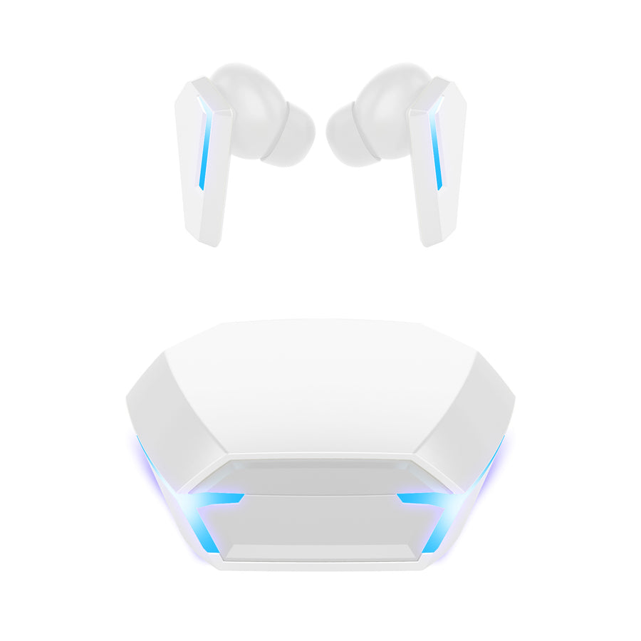 White Wireless Gaming Earbuds - Bluetooth 5.2, Low Delay, 3D Stereo